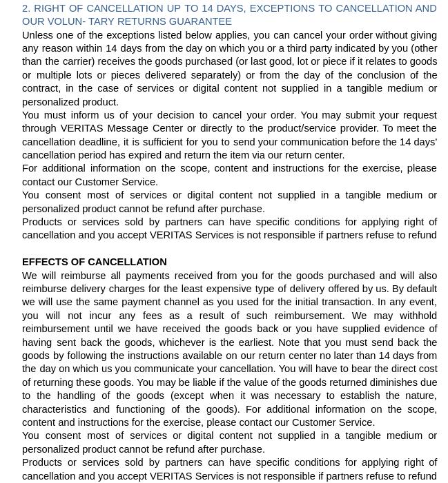 Veritas användningsvillkor