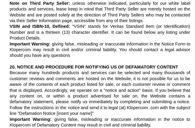 Veritas användningsvillkor