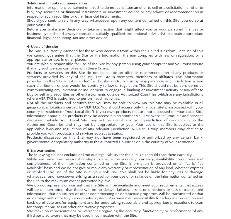 Veritas sekretesspolicy